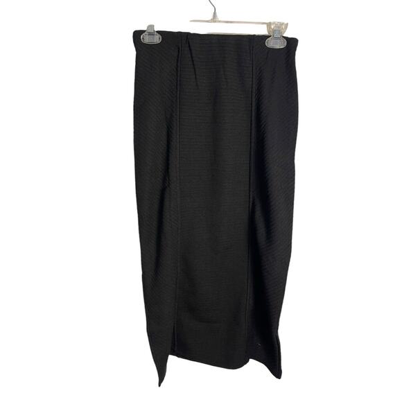 B.O.G. Band Of The Free RENEE Black RIBBED PENCIL SKIRT Women Small Side Slit - Picture 6 of 8